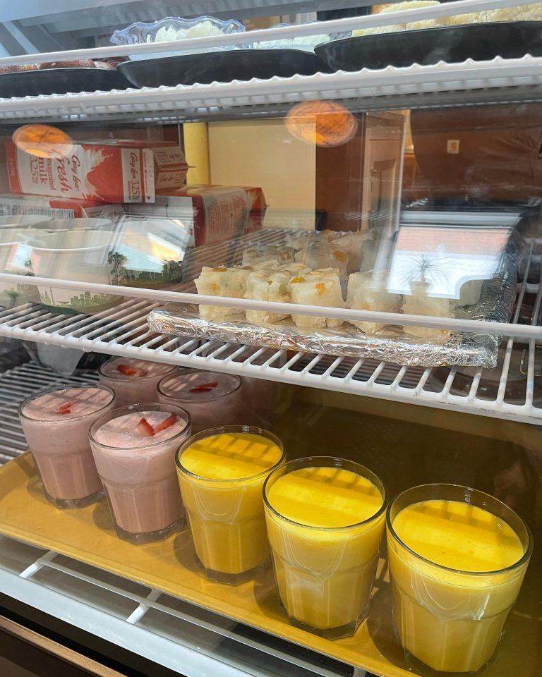 Fresh fruit smoothies at Northern Himalayan Cafe